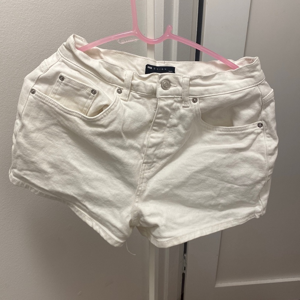 White jean shorts in US 6
